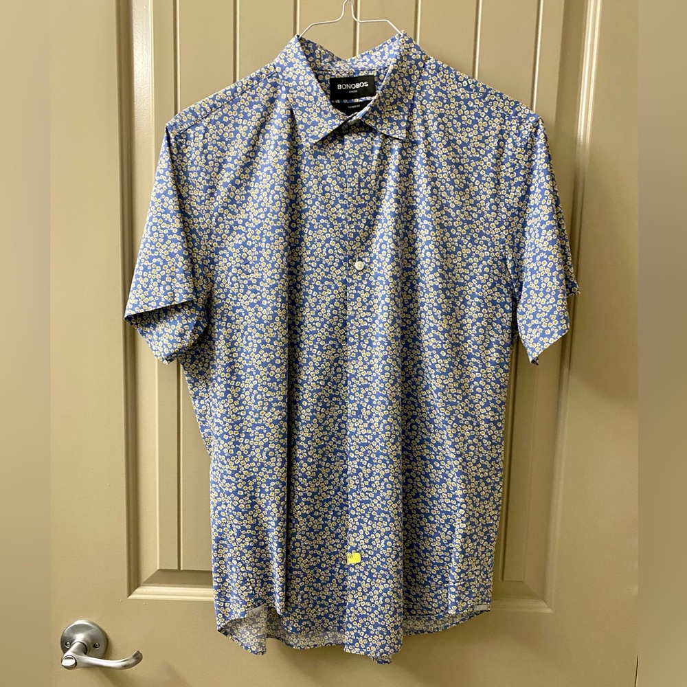 Bonobos Stretch Riviera Short Sleeve Shirt
Shirt Size: L, Shirt Fit: Tailored